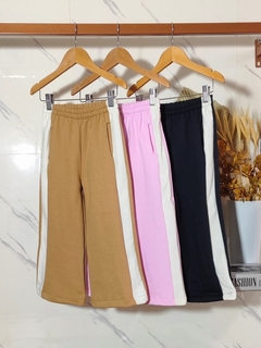 Calça wide leg em moletom