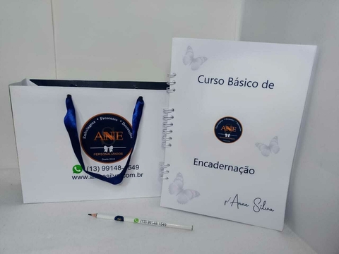 KIT CURSOS - 10 Sacolas, Apostilas e Lápis Personalizados