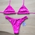 Biquíni de Cortininha Liso Estampado com Calcinha Asa Delta Onça Cor de Rosa - comprar online