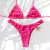 Biquíni de Cortininha Liso Estampado com Calcinha Asa Delta Zebra Cor de Rosa