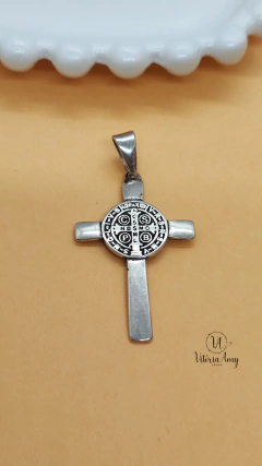 Pingente Crucifixo Com Medalha De São Bento