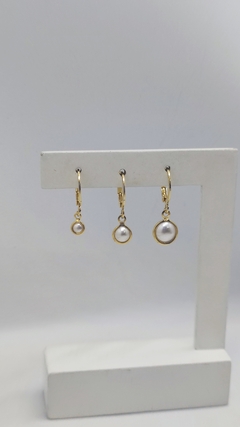 Trio De Argolas Com Pingente De Pérola - comprar online