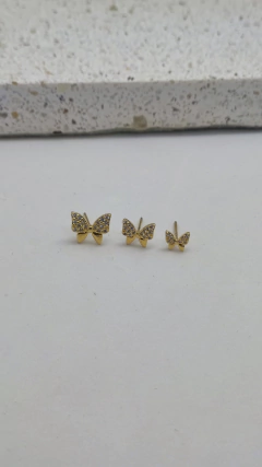 Trio De Brincos Laços Cravejados Em Zircônias - comprar online