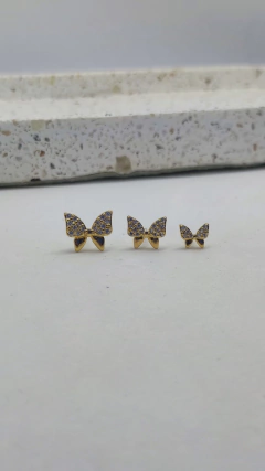 Trio De Brincos Laços Cravejados Em Zircônias