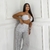 CALÇA PANTALONA FESTA EM TULE E PAETÊ | 3051 - comprar online