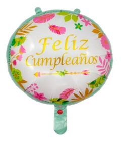 Globo Feliz Cumpleaños Tropical Pastel - Desinflado