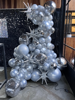 1.5 mts. Arco de globos + Estrellas de puntas + Burbujas glitter + Orbz metalizados