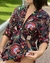 Kimono comprimento médio, com abertura lateral para amarração em viscose
