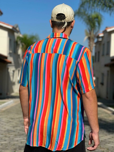 Camisa Listrada Colorida Unissex