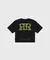 Camiseta Boxy Fit Negra Botanical Overrated en internet
