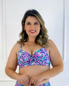 Top Biquíni com bojo Bia Branco com Borboletas - comprar online