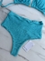 Calcinha Hot Pants Azul Céu Micro Canelado