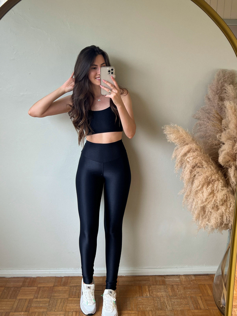 Legging Preto Micro Canelado Glow - comprar online