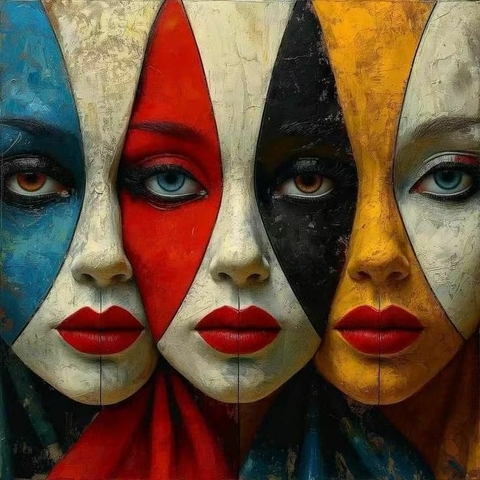 Pintura com diamantes quadrados 7271 - 40x40 - full