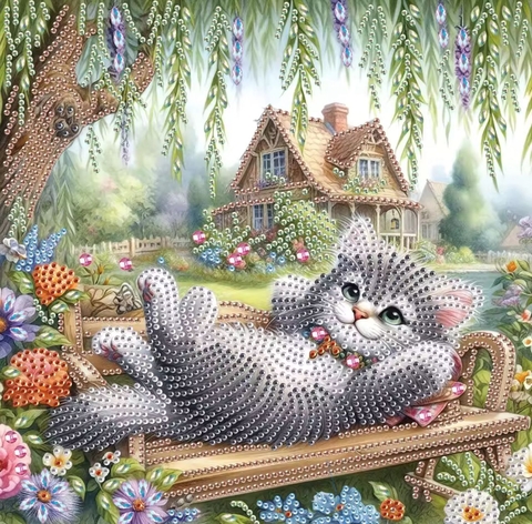 Pintura em diamantes cristal/especial 8114 - 30x30 - parcial