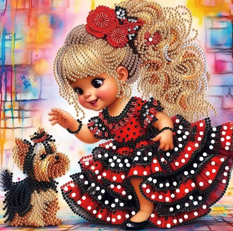 Pintura em diamantes cristal/especial 8005 - 30x30 - parcial