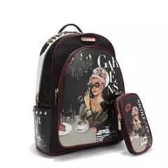 Mochila + porta celular "Lady in black" Nicole Lee. - Maja: Indumentaria italiana en Rosario