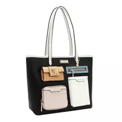 Cartera colorblock toupe Nicole Lee - comprar online