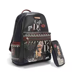 Mochila + porta celular 2 "Lady in Black" Nicole Lee - tienda online