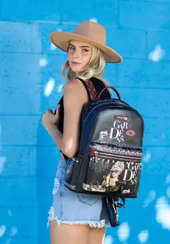 Mochila + porta celular 2 "Lady in Black" Nicole Lee