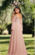 Vestido de festa plus size longo, manga elegante- Rose nude - comprar online