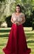 Vestido de festa plus size longo, parte de cima em nude- Marsala