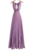 Vestido de festa longo plissado- Lavanda - loja online