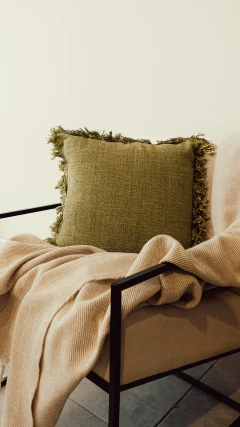 ALMOHADON VERDE FLECOS - 50x50 cm en internet