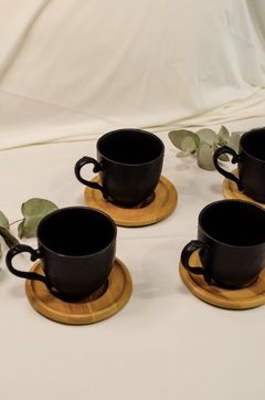 TAZAS DE CAFE PORCELANA NEGRA SET x 6 - comprar online