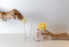 VASO DE VIDRIO TRAMADO -Set x 6