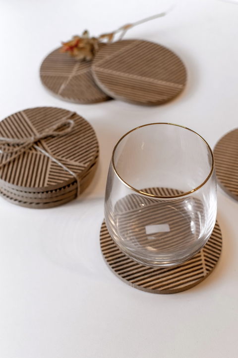 VASO BOMBEE BORDE DORADO - Set x 6