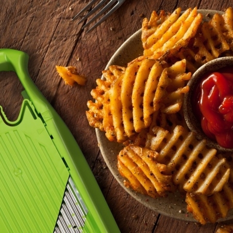 Mandolina Cortador de Rodajas Onduladas y Rejilla Borner