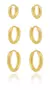 Kit Trio de Argolinhas Redondas Banhada a Ouro 18k na internet