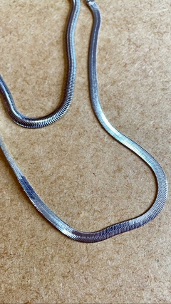 colar choker malha metal rodio branco - comprar online