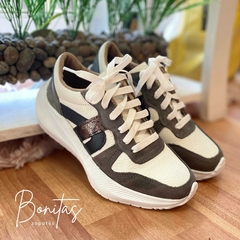 Zapatilla Creta de Cuero blanco Art 428