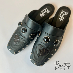Imagen de Zueco Coquette cuero negro art 479