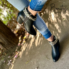 Bota Telma cuero negro art 474 - tienda online
