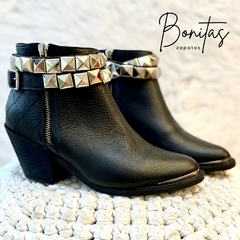 Bota Telma cuero negro art 474 - tienda online