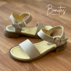 Sandalia Tulum de cuero ecru Art 469 - Bonitas zapatos
