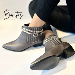 Bota Ursula cuero gris art 478 - comprar online