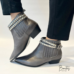 Bota Ursula cuero gris art 478 - Bonitas zapatos