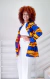 Blazer longo tecido africano folhas azul e amarelo 100% original na internet