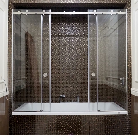 Mampara de Baño - Frontal Corredizo 2+2 - Herrajes a la Vista