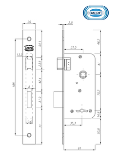 Cerradura de Seguridad AN-DIF 855 - comprar online