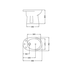 Bidet Ferrum Andina 3 agujeros