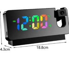 Imagem do Relógio Digital De Mesa Rgb Projetor De Horas Refletor Led