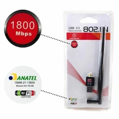 Antena Adaptador Wireless Wi-fi Usb 2.0 600 Mbps Usb S/ Fio - loja online