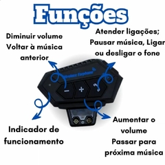 Fone de Ouvido Intercomunicador Bluetooth P/Moto Capacete