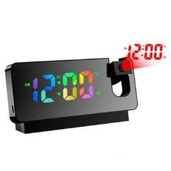 Relógio Digital De Mesa Rgb Projetor De Horas Refletor Led