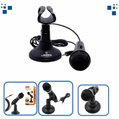 Microfone P2 De Mesa Para Computadores C/ Pedestal Ajustável Cor:Preto - loja online